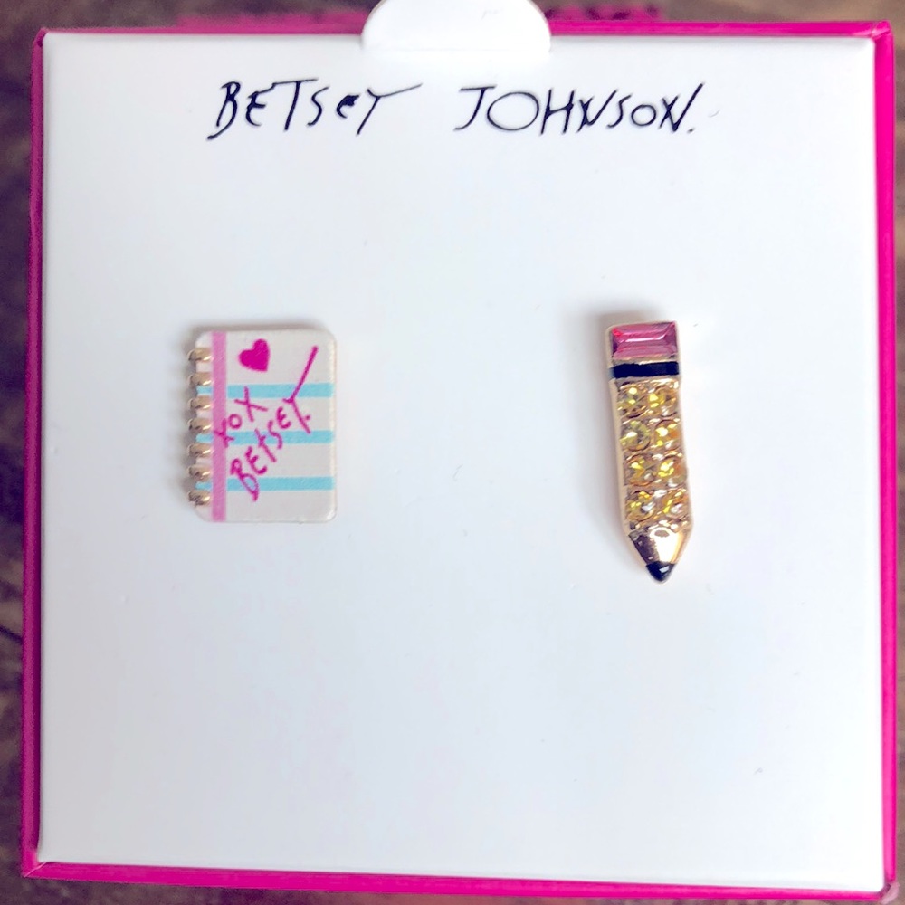 Betsey Johnson Back to School mismatch earrings - Picture 1 of 3